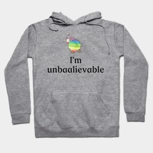 Incredible rainbow unicorn sheep. What does the sheep say? Baa! Shirt and accessory gift idea Hoodie